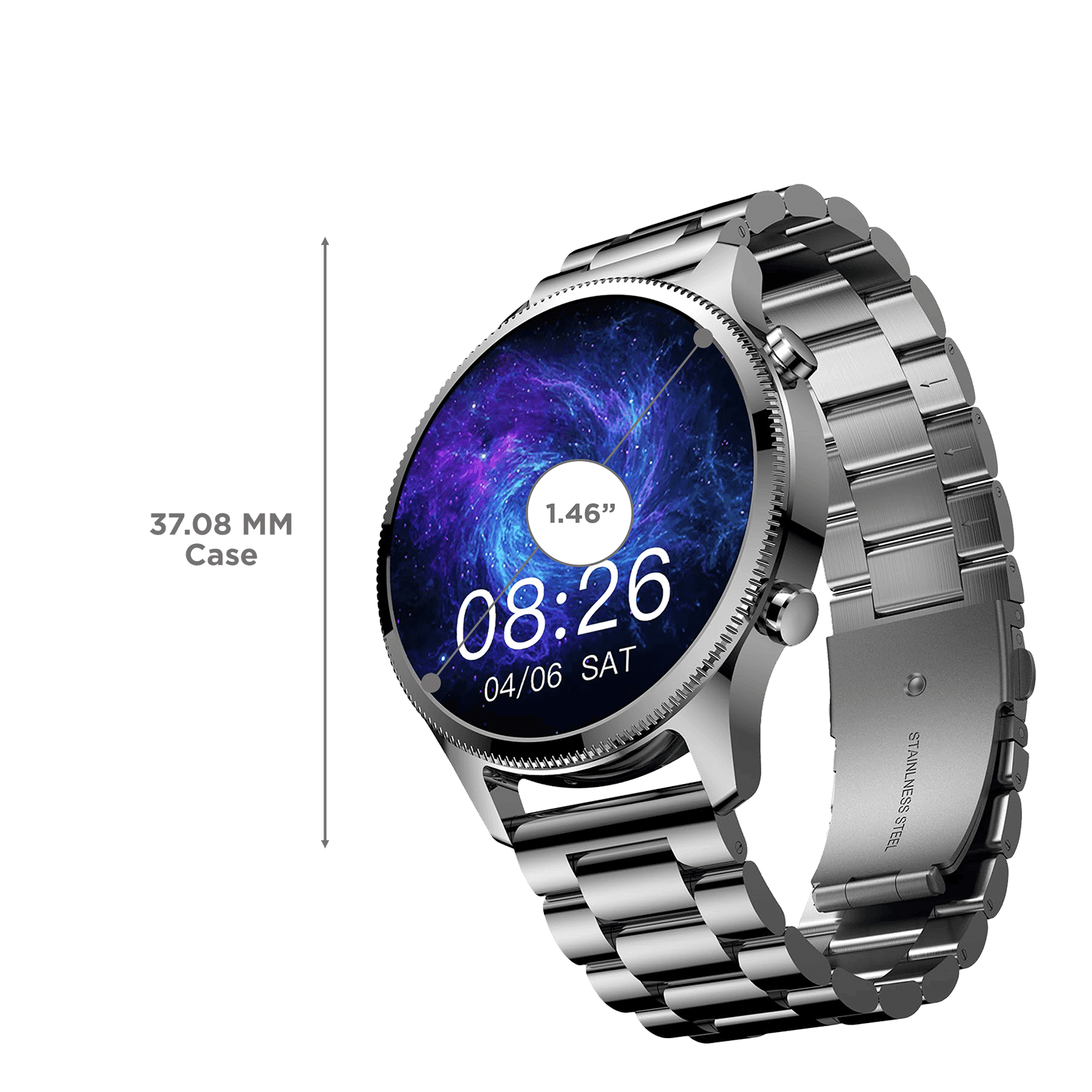 noise NoiseFit Halo Plus Smartwatch with Bluetooth Calling (37.08mm AMOLED Display, IP68 Water Resistant, Elite Silver Strap)