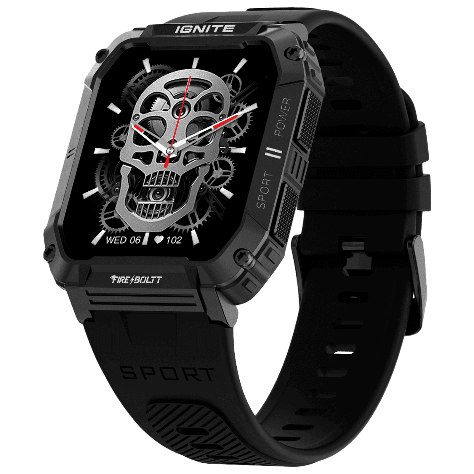 FIRE-BOLTT Combat Smartwatch with Bluetooth Calling (49.5mm TFT LCD Display, IP68 Water Resistant, Black Strap)