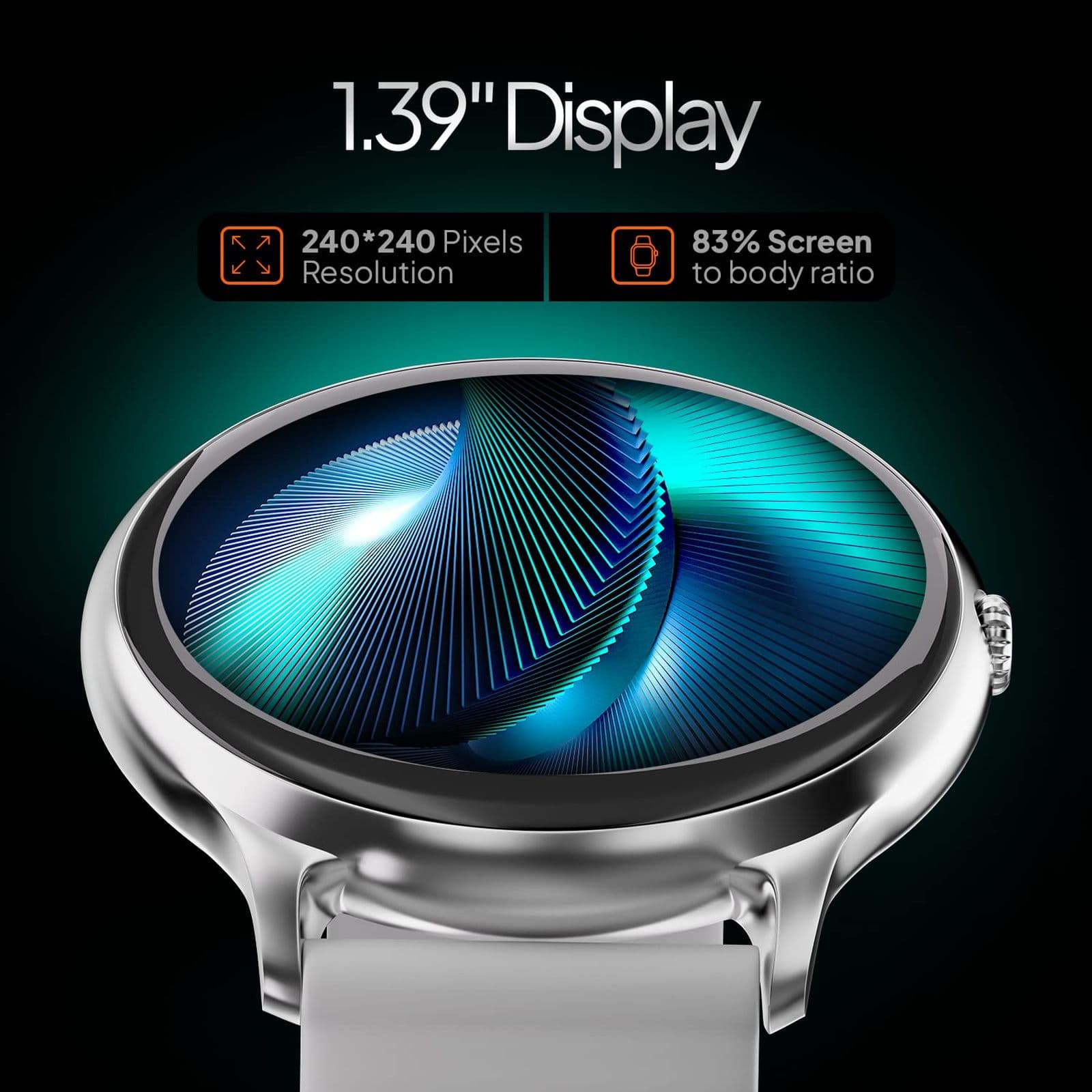 FIRE-BOLTT Phoenix Pro Smartwatch with Bluetooth Calling (35.3mm HD Display, IP67 Water Resistant, Silver Grey Strap)
