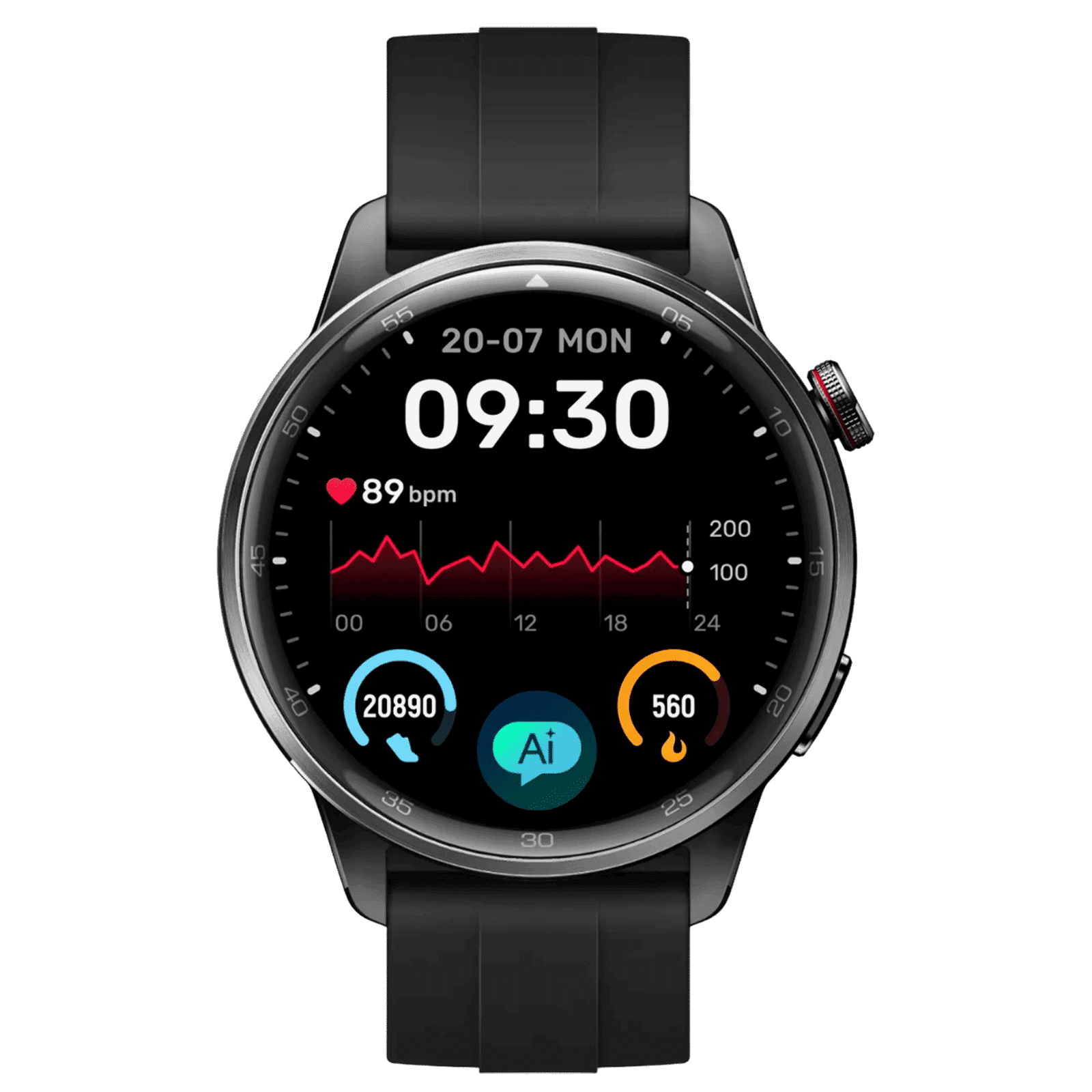 realme S2 Smartwatch with Bluetooth Calling (36.3mm AMOLED Display, IP68 Water and Dust Resistant, Midnight Black Strap)