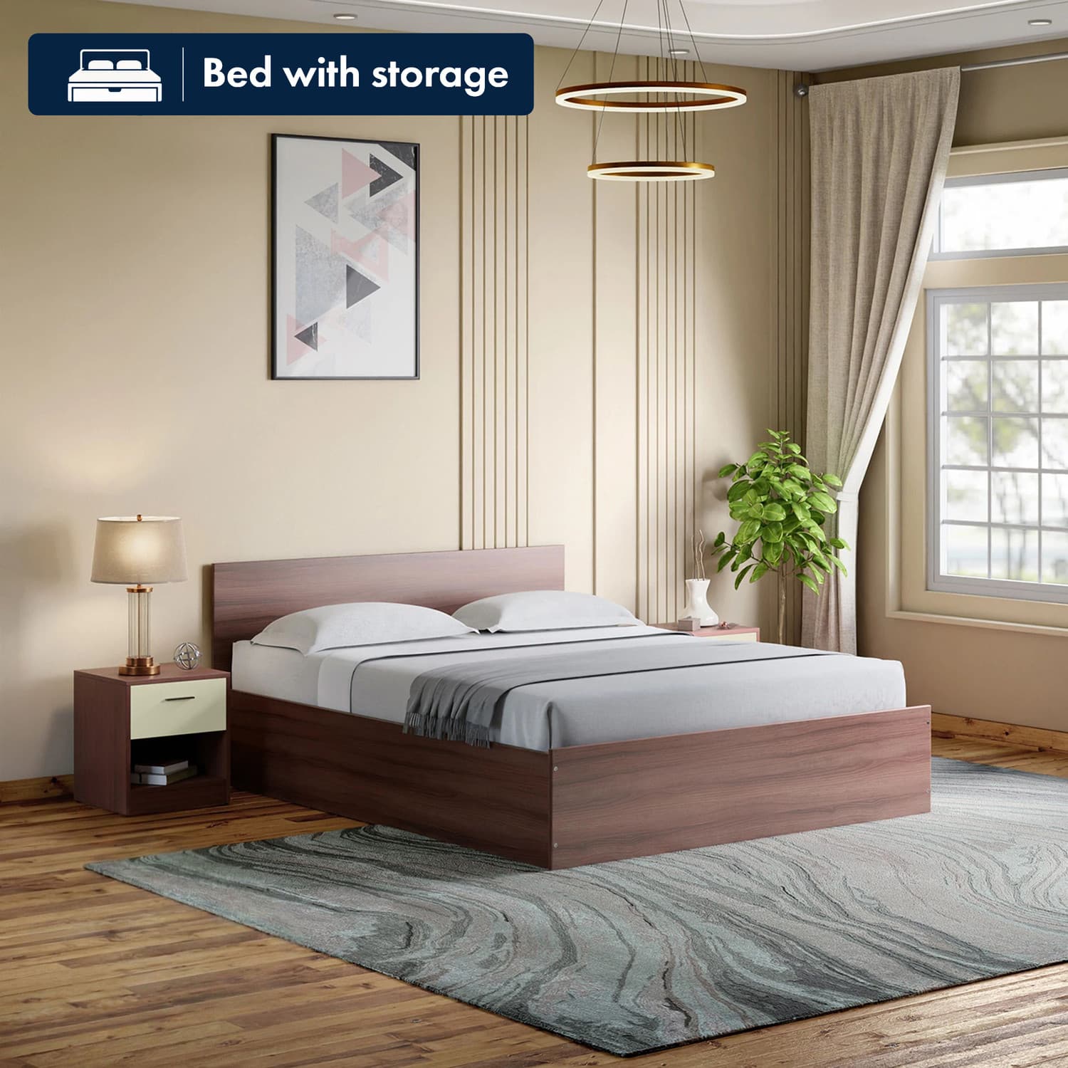 Godrej Interio Ewa Engineered Wood King Box Bed