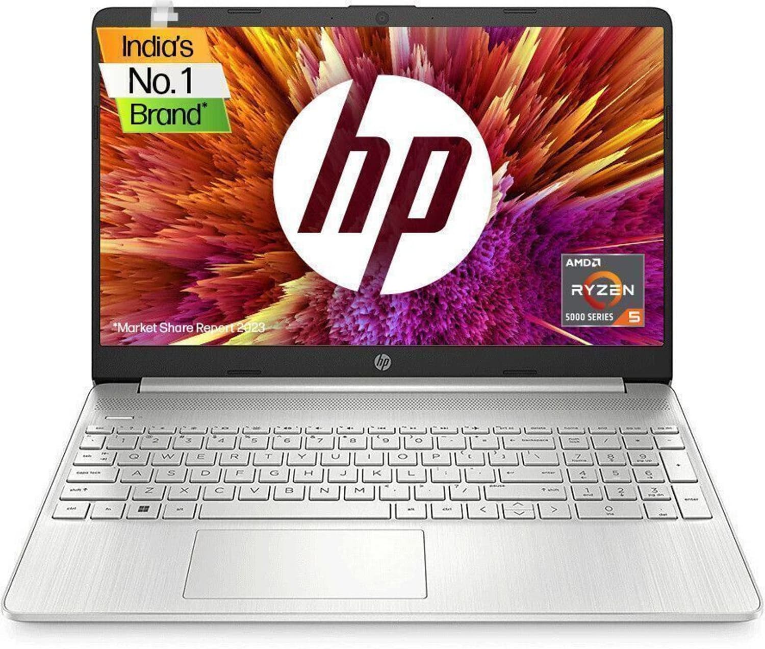 HP Ryzen 5 Hexa Core 5500U - (8 GB/512 GB SSD/Windows 11 Home) 14s-fq1092au Thin and Light Laptop  (14 inch, Natural Silver, 1.46 Kg, With MS Office)