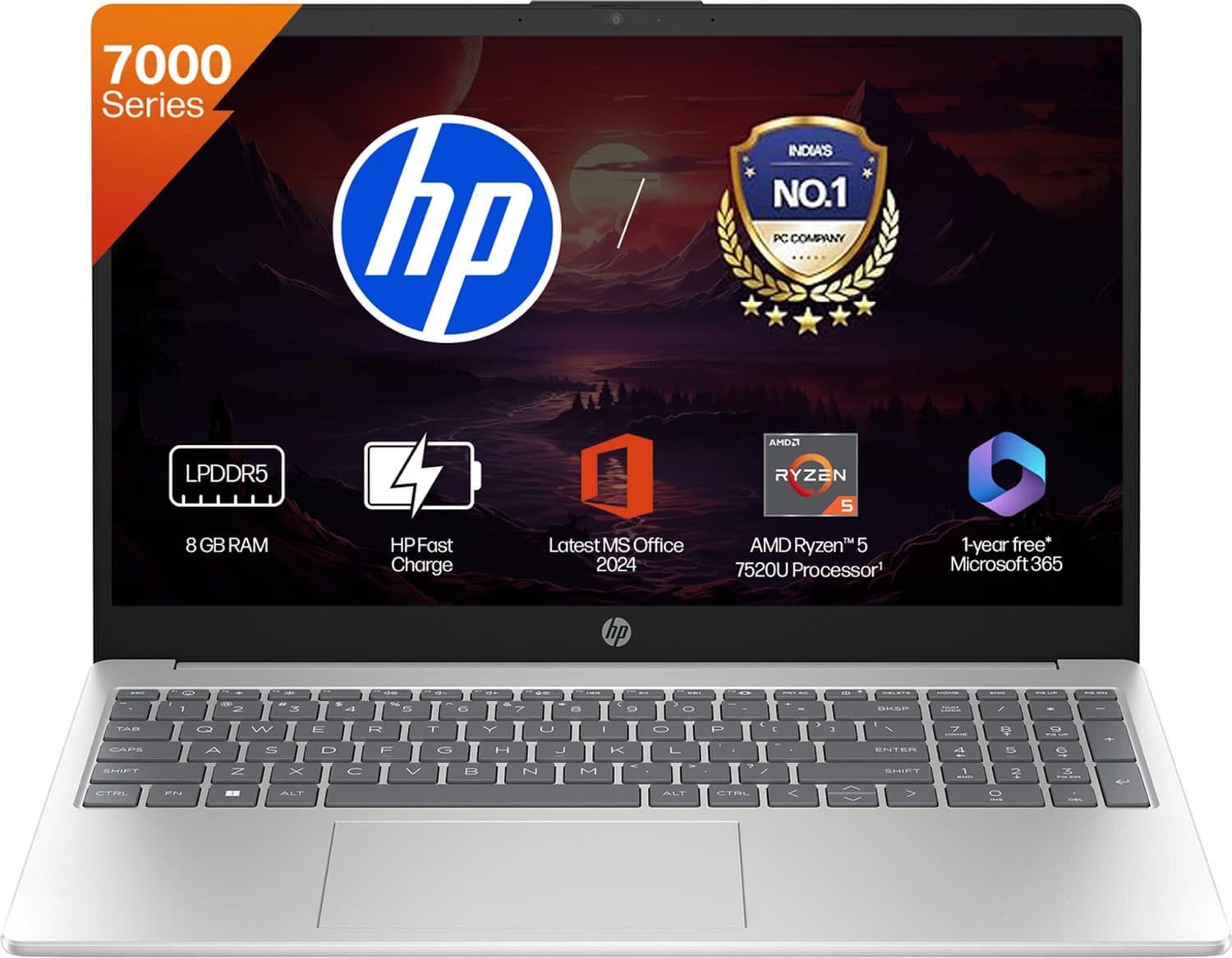 HP AMD Ryzen 5 Quad Core 7520U - (16 GB/512 GB SSD/Windows 11 Home) 15-fc0156AU Thin and Light Laptop