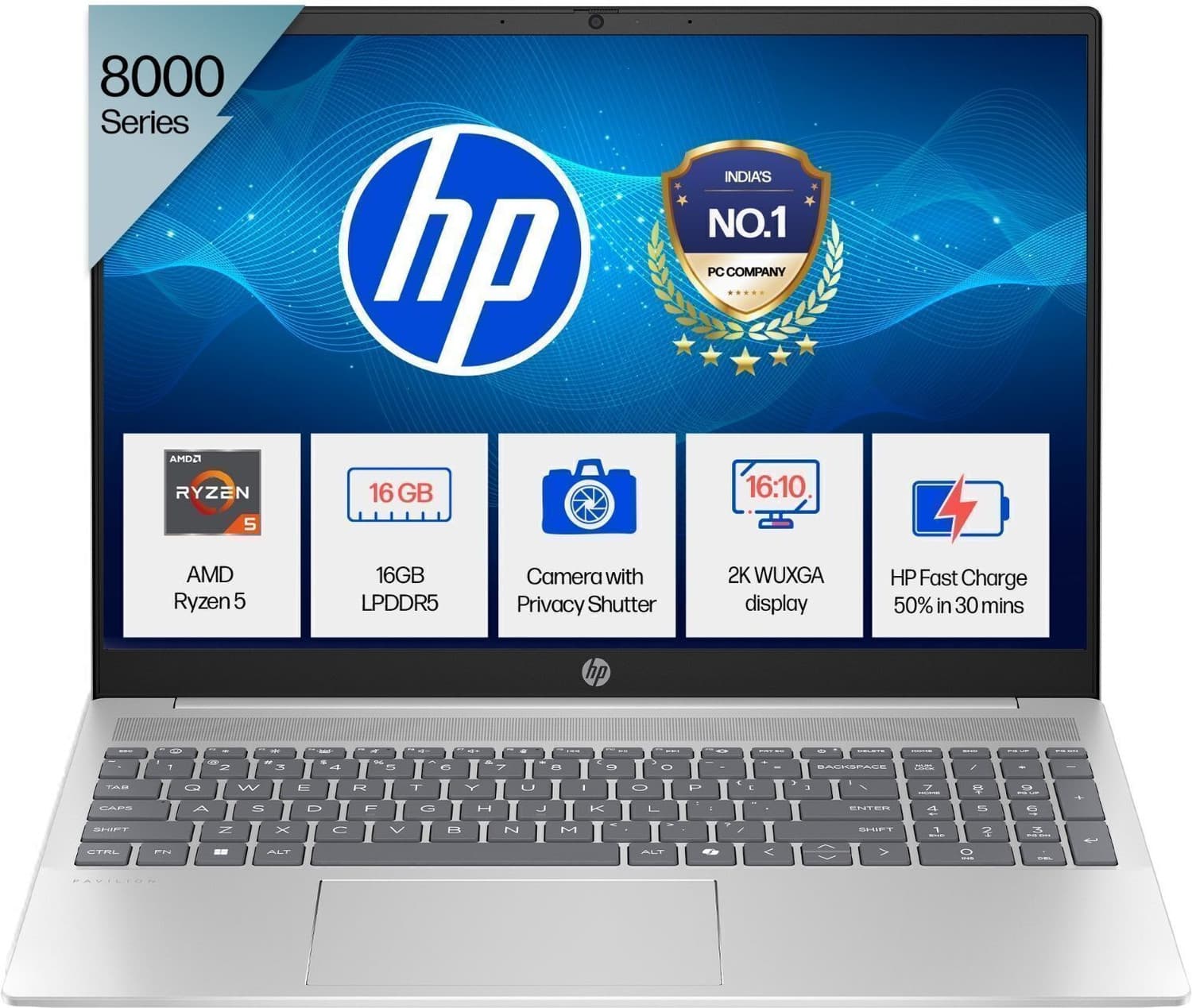 HP Pavilion AMD Ryzen 5 Hexa Core 8540U - (16 GB/512 GB SSD/Windows 11 Home) 16-ag0019AU Thin and Light Laptop