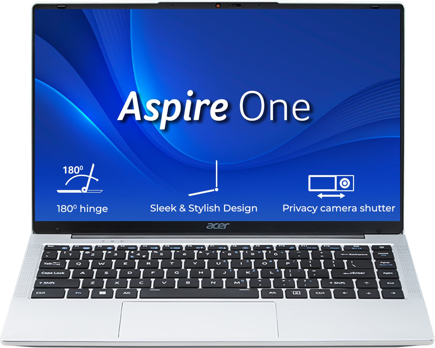 Acer Aspire One Intel Celeron Dual Core N4500 - (12 GB/512 GB SSD/Windows 11 Home) A114-45 Notebook (14 inch, Pure Silver, 1.3 kg, With MS Office)