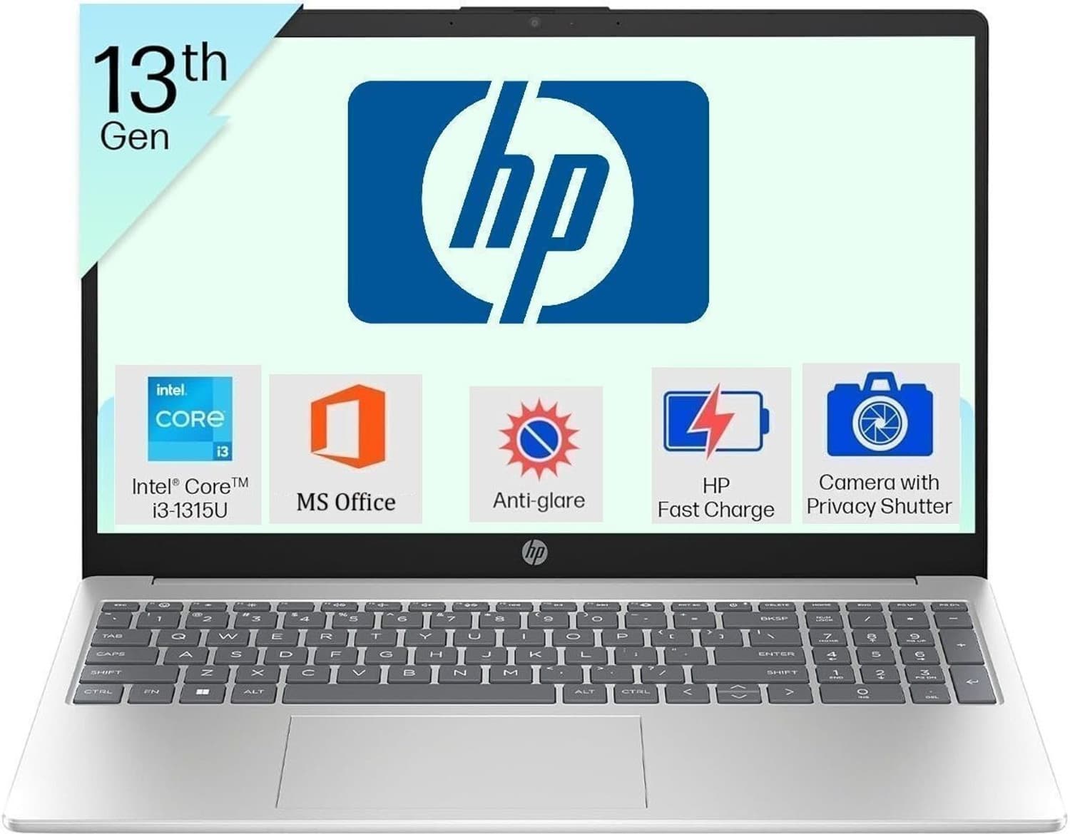 HP 15 Intel Core i3 13th Gen 1315U - (16 GB/512 GB SSD/Windows 11 Home) 15-fd0668TU Thin and Light Laptop
