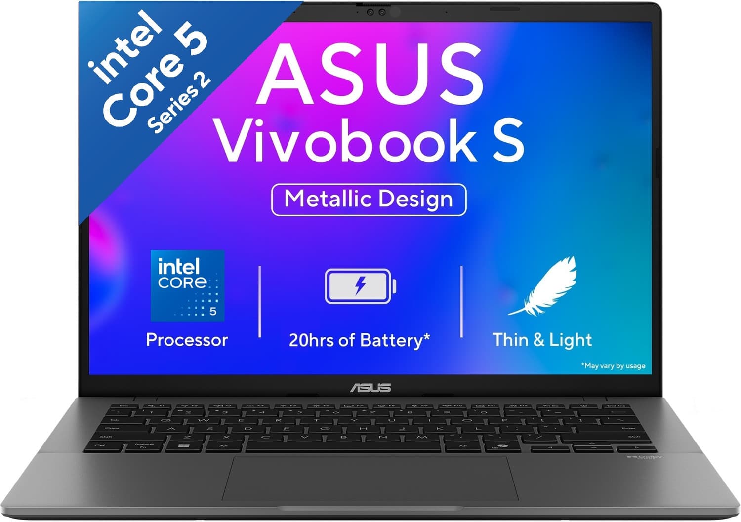 ASUS Vivobook S14 (2025) with Office 2024 + M365 Basic*, Metallic Design, H-Series Intel Core 5 210H - (16 GB/512 GB SSD/Windows 11 Home) S3407VA-LY08...