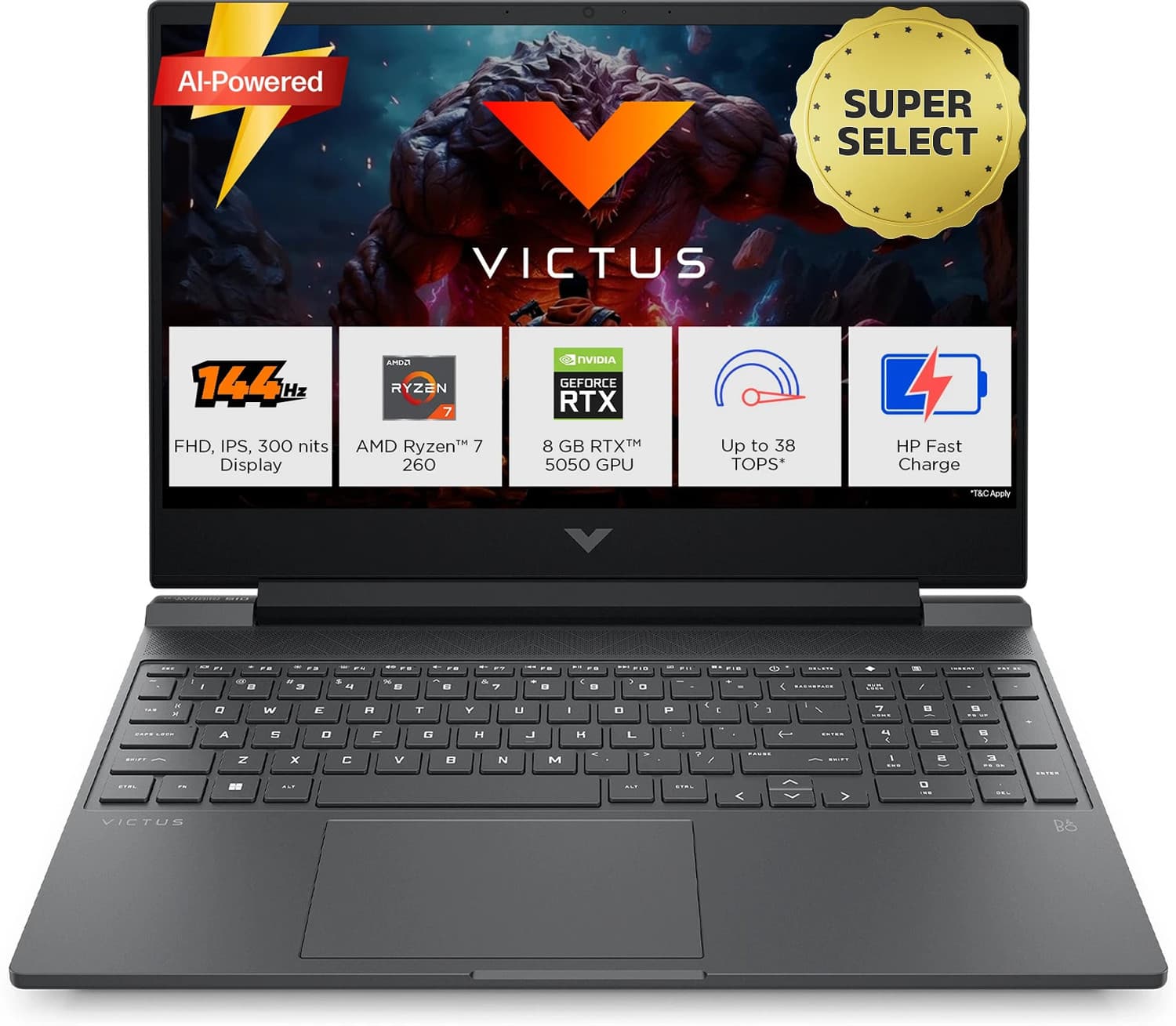 HP Victus AMD Ryzen 7 Octa Core 260 - (24 GB/1 TB SSD/Windows 11 Home/8 GB Graphics/NVIDIA GeForce RTX 5050) 15-fb3185AX Gaming Laptop
