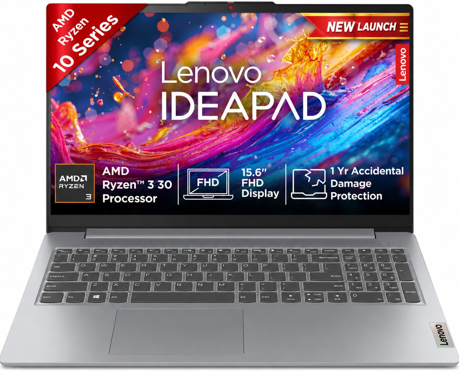 Lenovo AMD Ryzen 3 Quad Core 30 - (8 GB/512 GB SSD/Windows 11 Home) IdeaPad Slim 3 15AMN8 Thin and Light Laptop (15.6 inch, Arctic Grey, 1.62 kg, With...