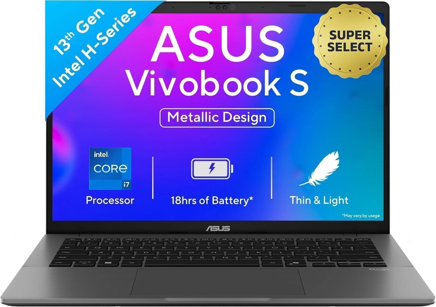 ASUS Vivobook S14 (2025) with Office 2024 + M365 Basic* Intel Core i7 13th Gen 13620H - (16 GB/512 GB SSD/Windows 11 Home) S3407VA-LY040WS Thin and Li...