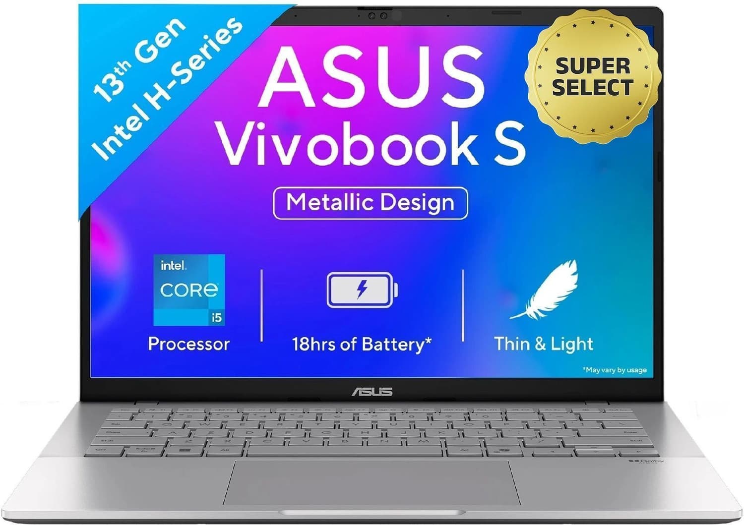 ASUS Vivobook S14 (2025) with Office 2024 + M365 Basic* Intel Core i5 13th Gen 13420H - (16 GB/512 GB SSD/Windows 11 Home) S3407VA-LY033WS Thin and Li...