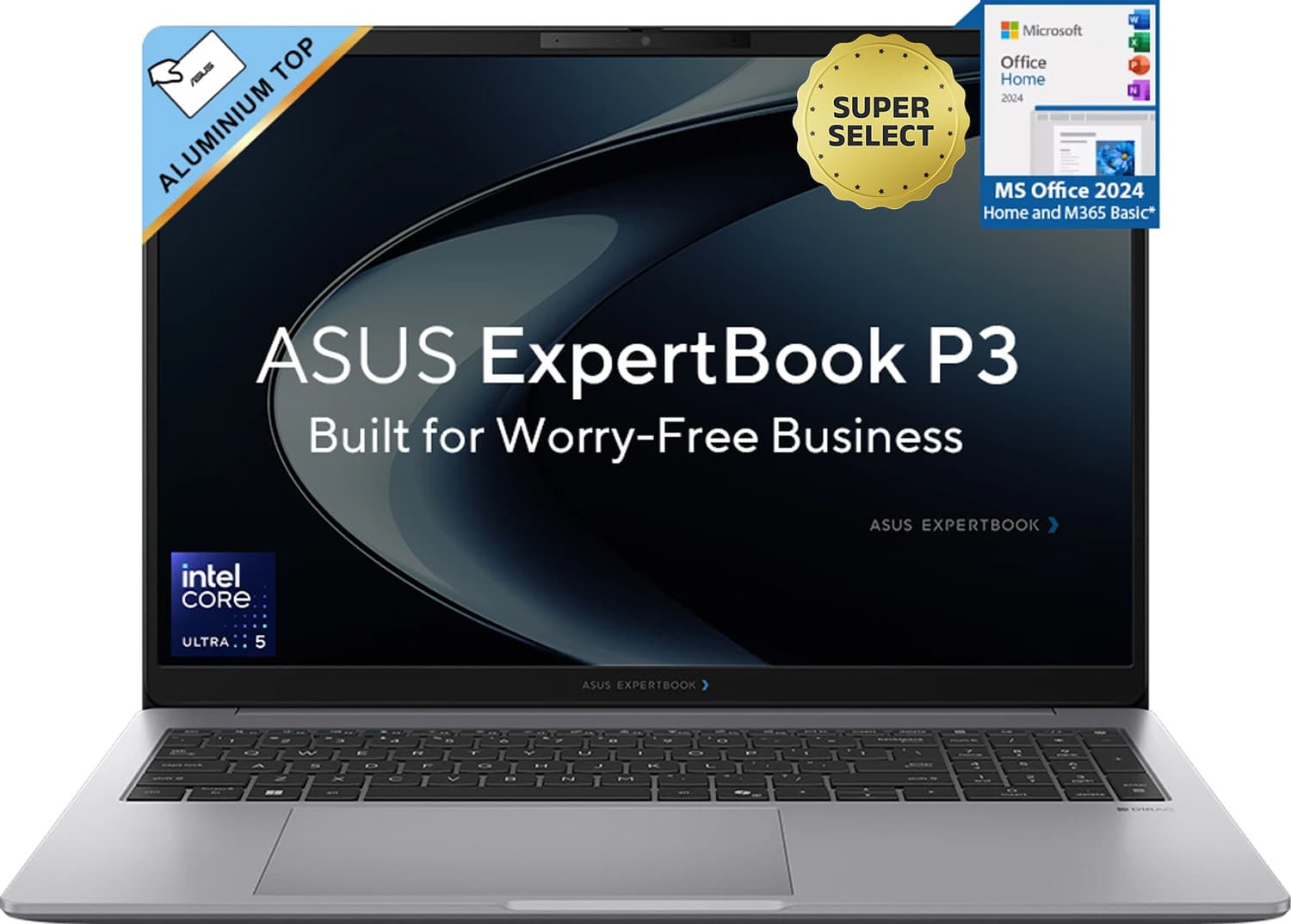 ASUS ExpertBook P3 Intel Core Ultra 5 225H - (16 GB/512 GB SSD/Windows 11 Home) P3606CCA-MB0104WS Thin and Light Laptop (16 inch, Misty Grey, 1.77 kg,...