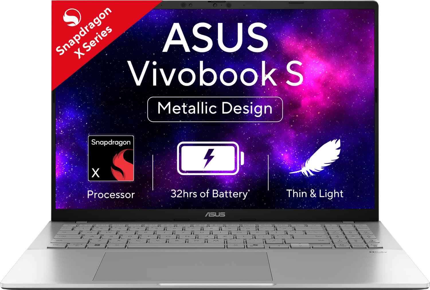 ASUS ASUS Vivobook S16 (2025) with Office 2024 + M365 Basic*, Metal Body*, Qualcomm Snapdragon X - (16 GB/512 GB SSD/Windows 11 Home) S3607QA-SH075WS ...