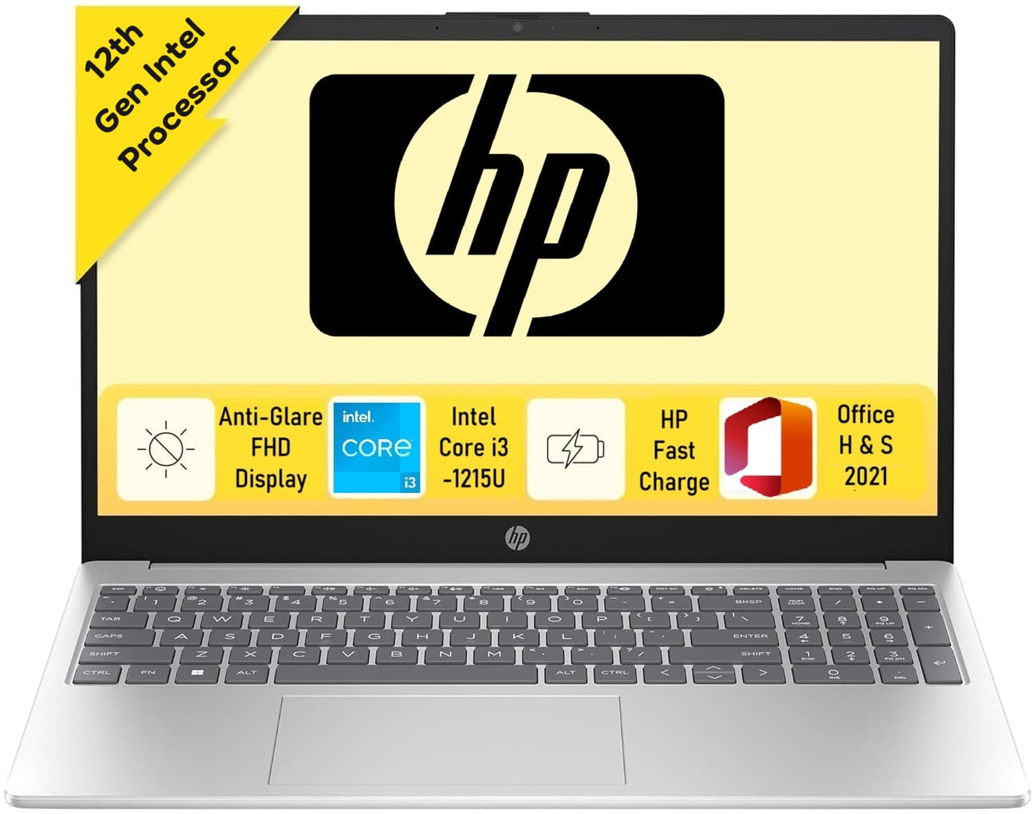 HP (2024) Intel Core i3 12th Gen 1215U - (8 GB/512 GB SSD/Windows 11 Home) 15-fd0061TU Thin and Light Laptop