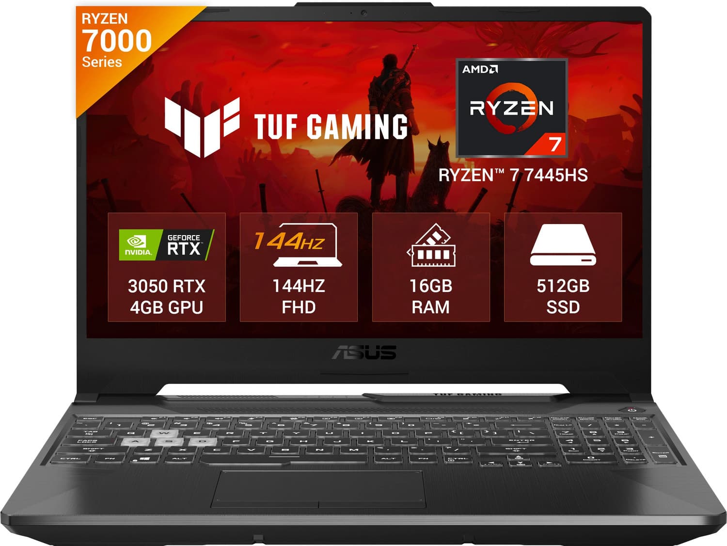 ASUS TUF Gaming A15 (2025) AMD Ryzen 7 Hexa Core 7445HS - (16 GB/512 GB SSD/Windows 11 Home/4 GB Graphics/NVIDIA GeForce RTX 3050/144 Hz) FA506NCG-HN1...