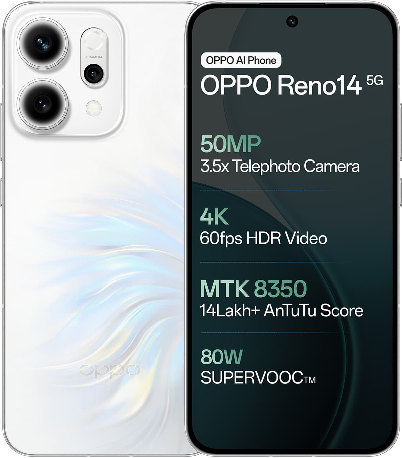 OPPO Reno14 5G (Pearl White, 512 GB)