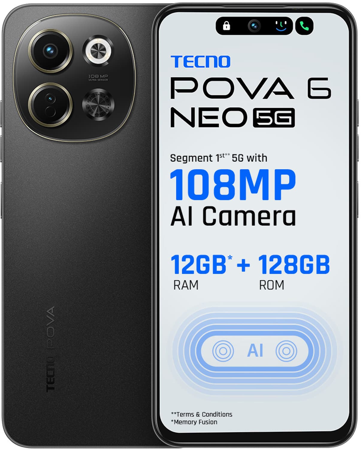 Tecno Pova 6 Neo (Midnight Shadow, 128 GB)