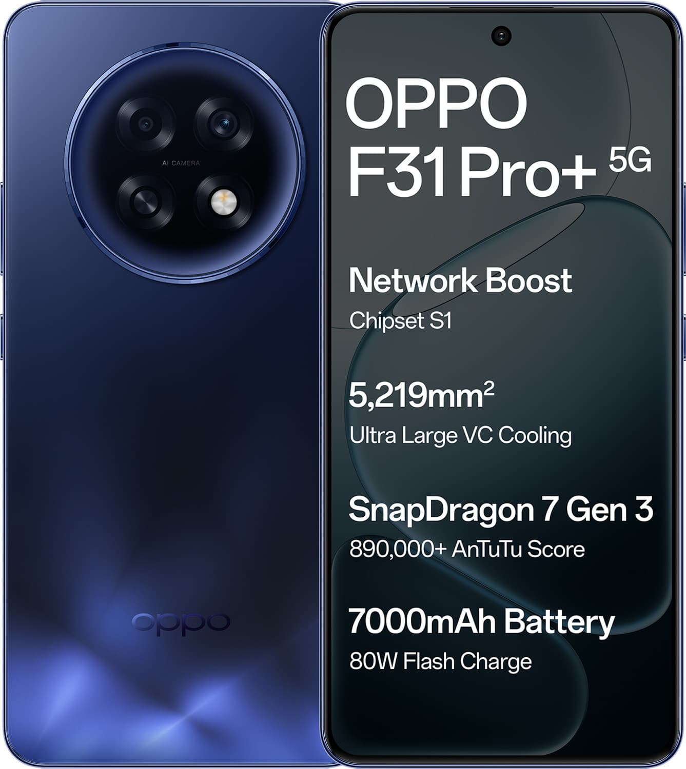 OPPO F31 Pro+ 5G (Gemstone Blue, 256 GB)