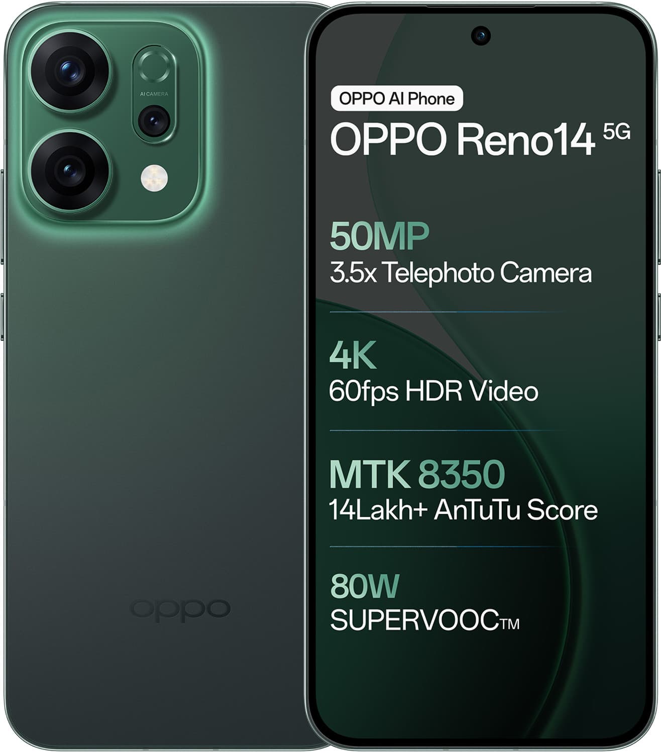 OPPO Reno14 5G (Forest Green, 512 GB)