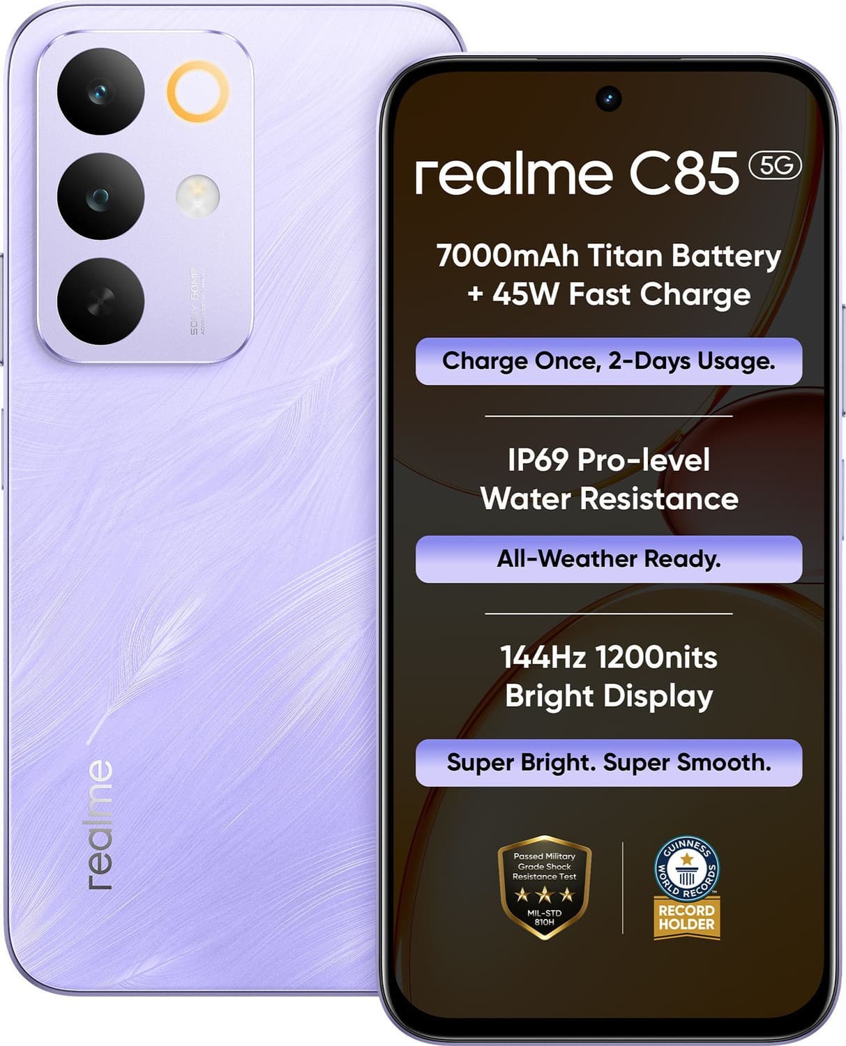 C85 5G (Parrot Purple, 128.0 GB) (4 GB RAM)