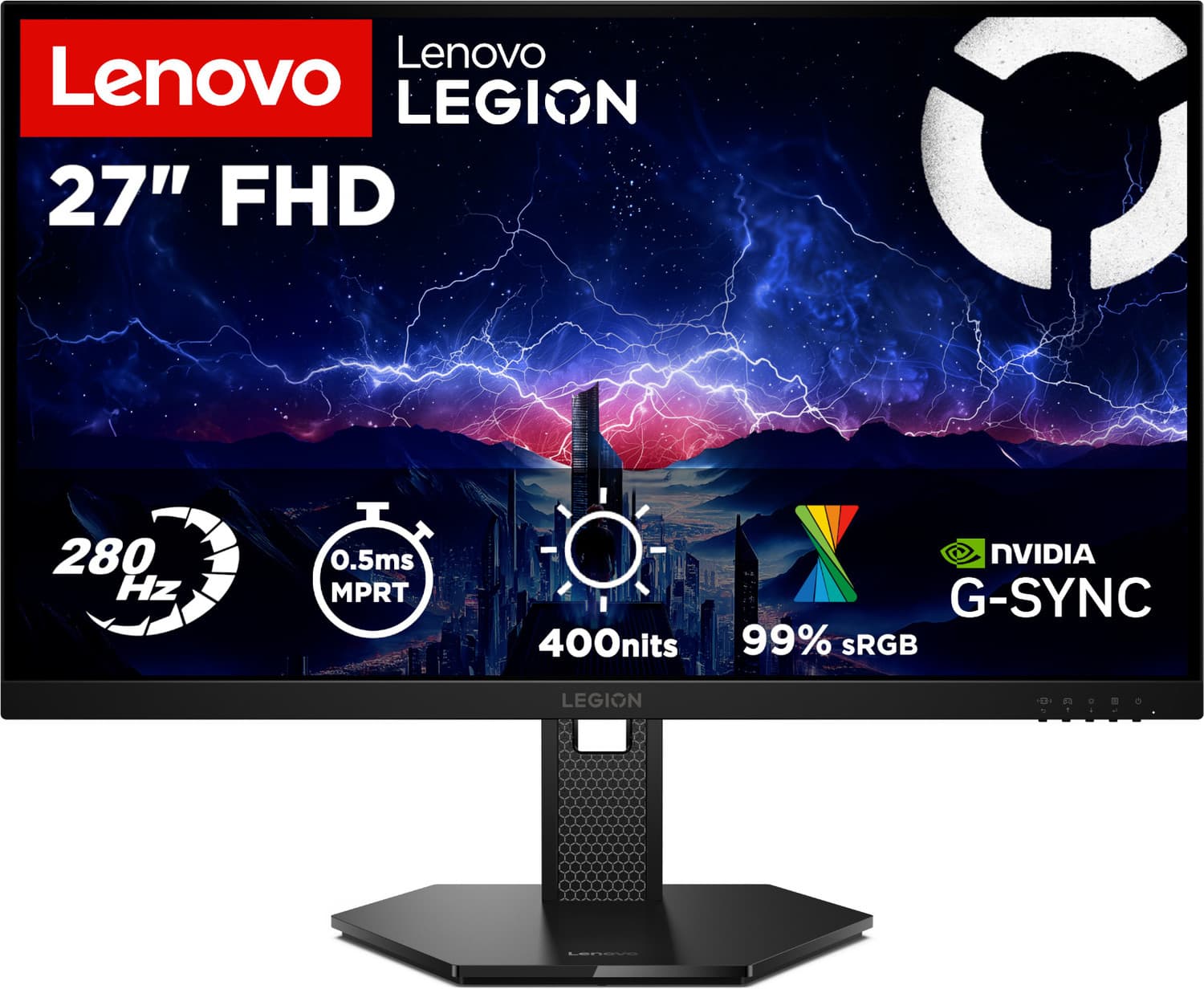 Lenovo Legion 68.58 cm (27 inch) Full HD LED Backlit IPS Panel Gaming Monitor (Legion 27-1r FHD IPS Gaming Monitor) (Response Time: 0.5 ms, 280 Hz Ref...