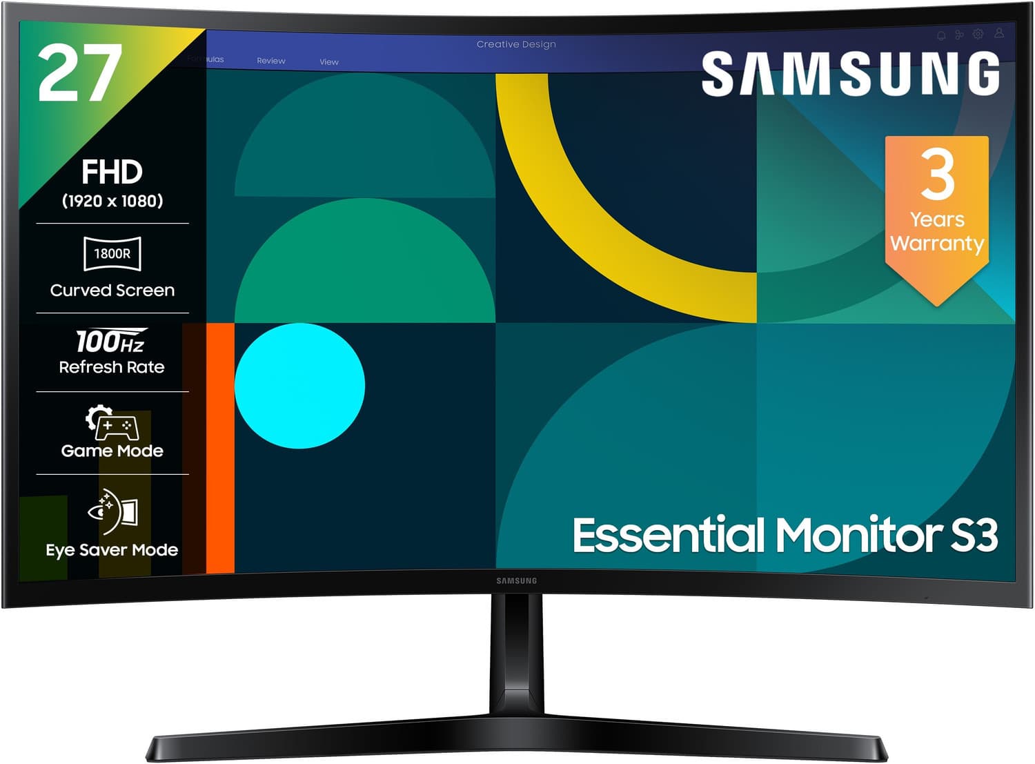 Samsung 68.58 cm (27 inch) Curved Full HD VA Panel Monitor (LS27D368GAWXXL)