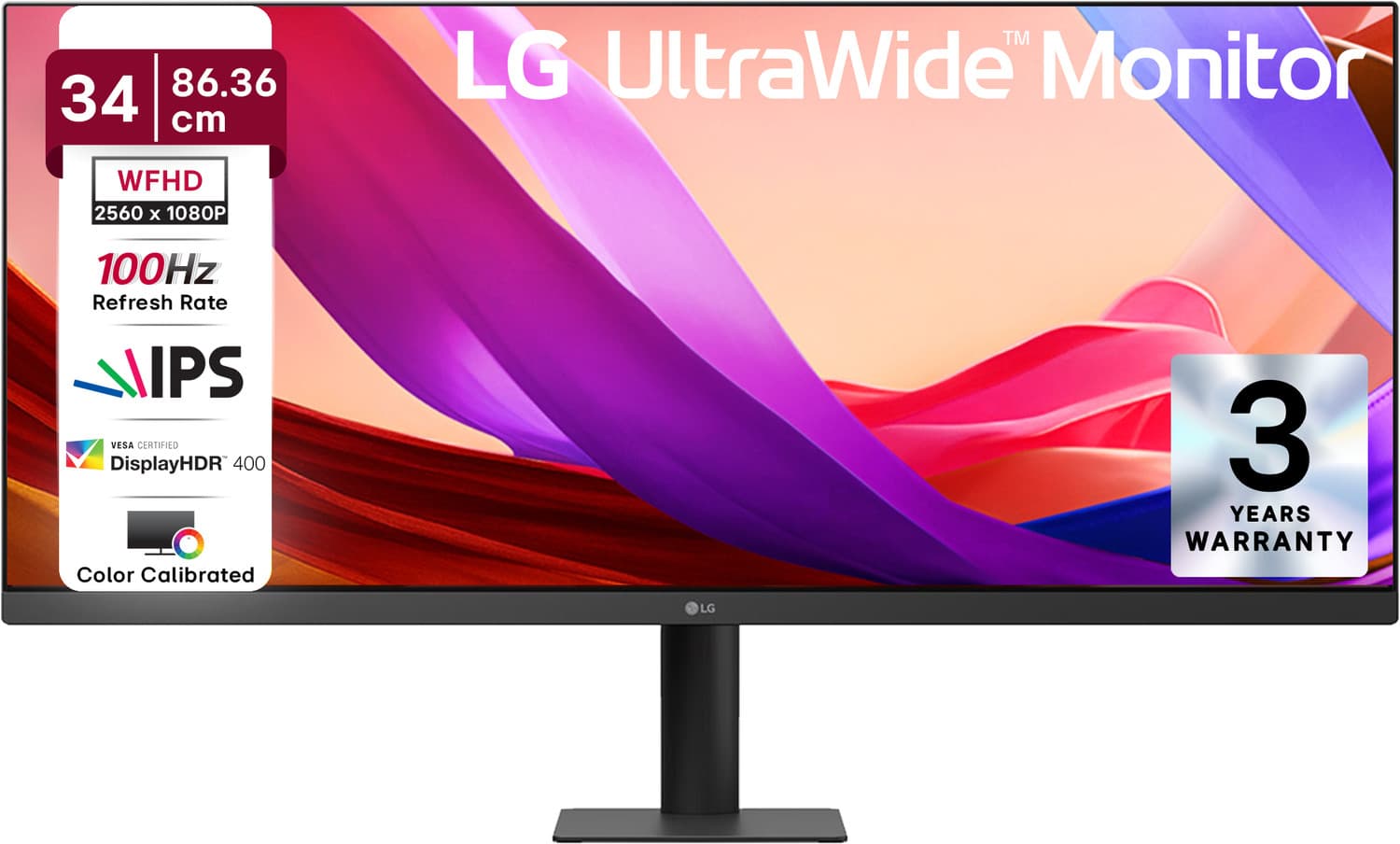 LG UltraWide 86.36 cm (34 inch) WFHD IPS Panel 34-inch 21:9 WFHD (2560x1080) IPS Display, 3-Side Virtually Borderless Design, sRGB 99% (Typ.), Colour ...