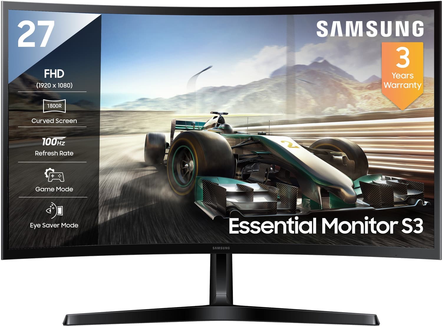 Samsung 68.58 cm (27 inch) Curved Full HD VA Panel Monitor (LS27D368GAWXXL)