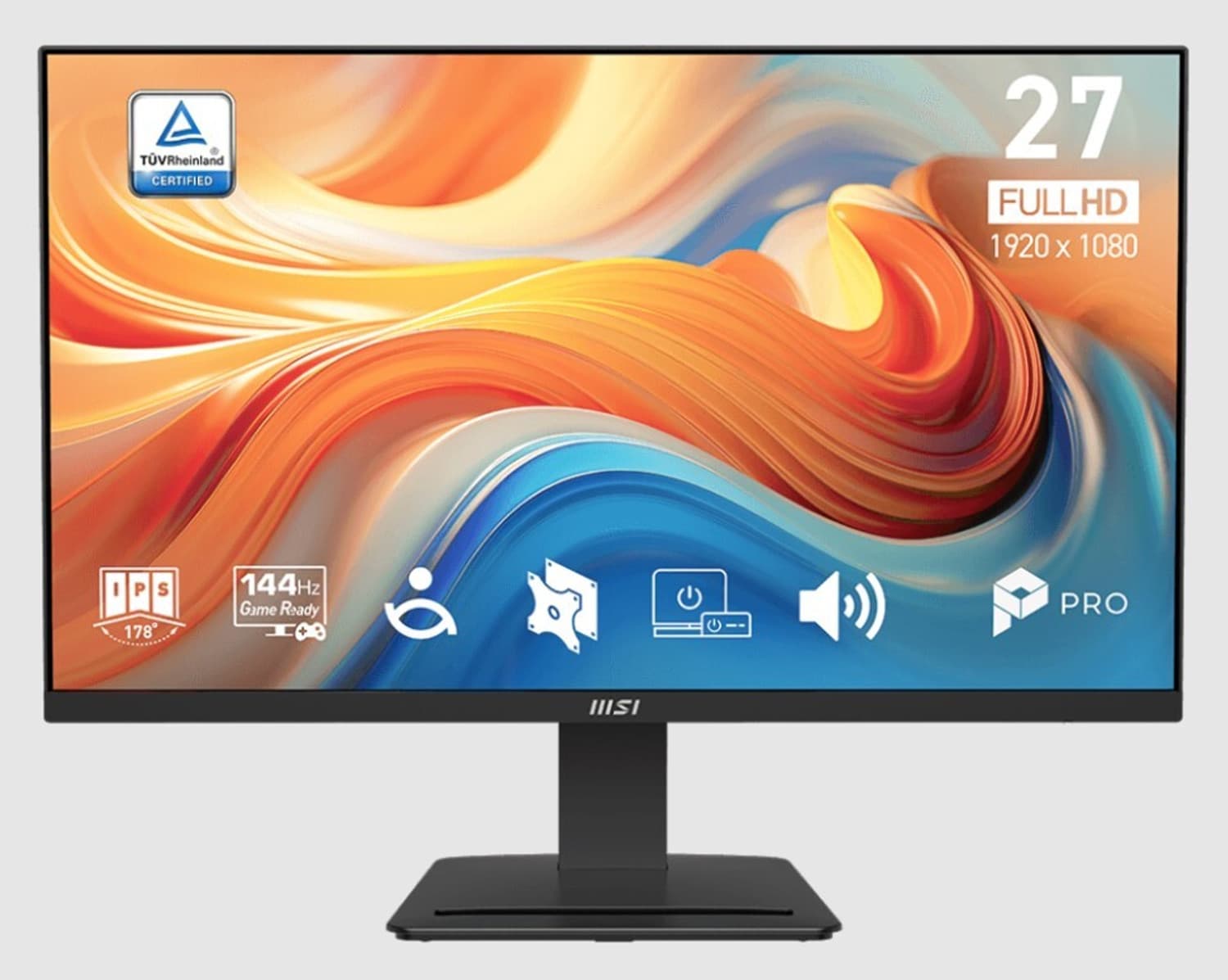 MSI 68.58 cm (27 inch) Full HD IPS Panel with Anti-Flicker Technology, 102% SRGB, Built-in Speakers, Tilt Adjustable Flat Business Monitor (PRO MP273 ...