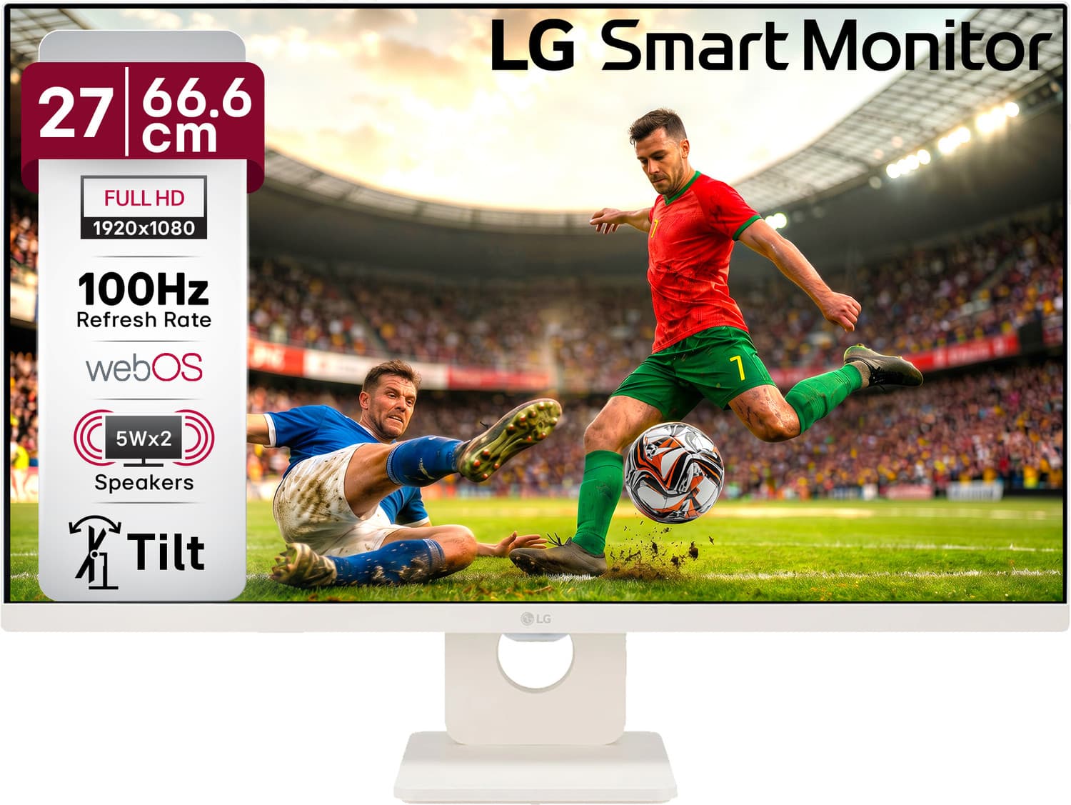 LG 68.58 cm (27 inch) Full HD IPS Panel Monitor (27U511SA-W.ATR) (Response Time: 5 ms, 100 Hz Refresh Rate)