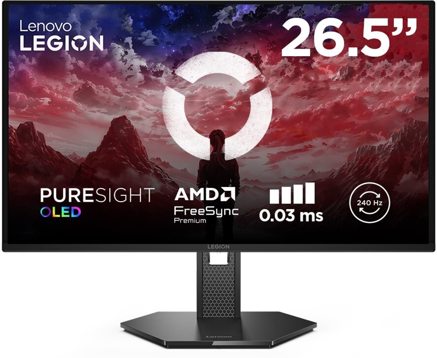 Lenovo Legion 67.31 cm (27 inch) Quad HD OLED Panel Gaming Monitor (Legion 27Q-10) (Response Time: 0.03 ms, 240 Hz Refresh Rate)