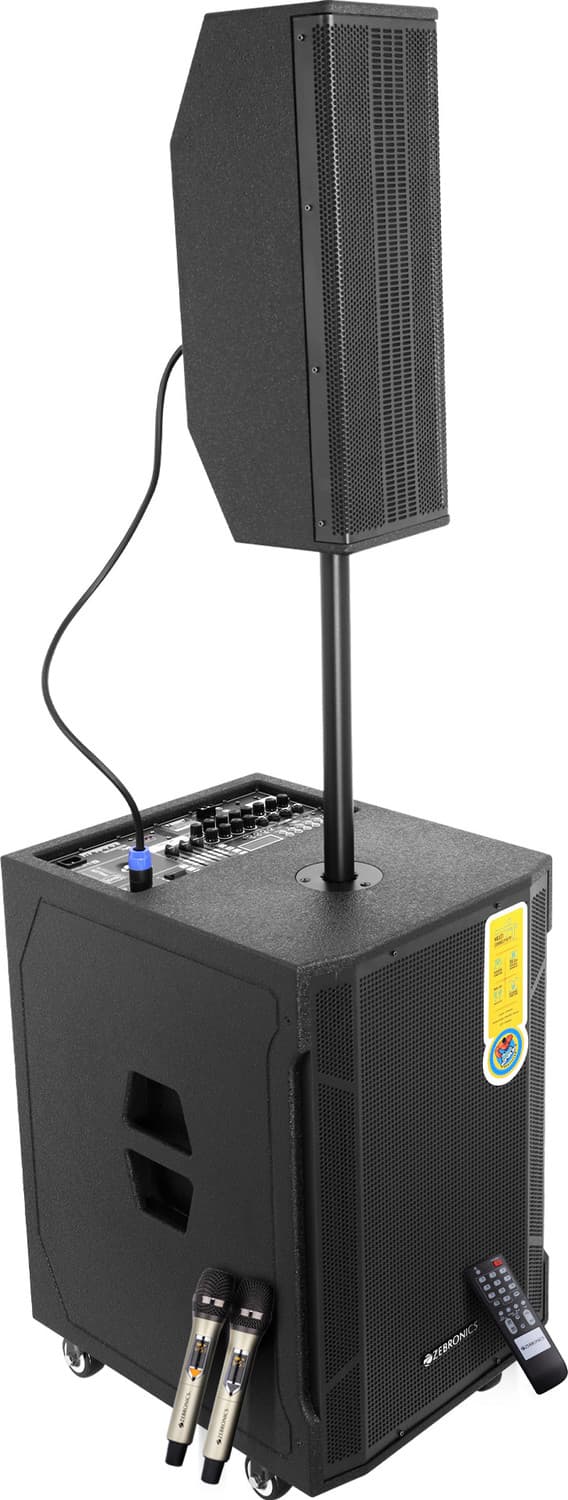 ZEBRONICS Dual UHF Wireless MIC, Karaoke , Detachable Satellite 520 W Bluetooth Party Speaker