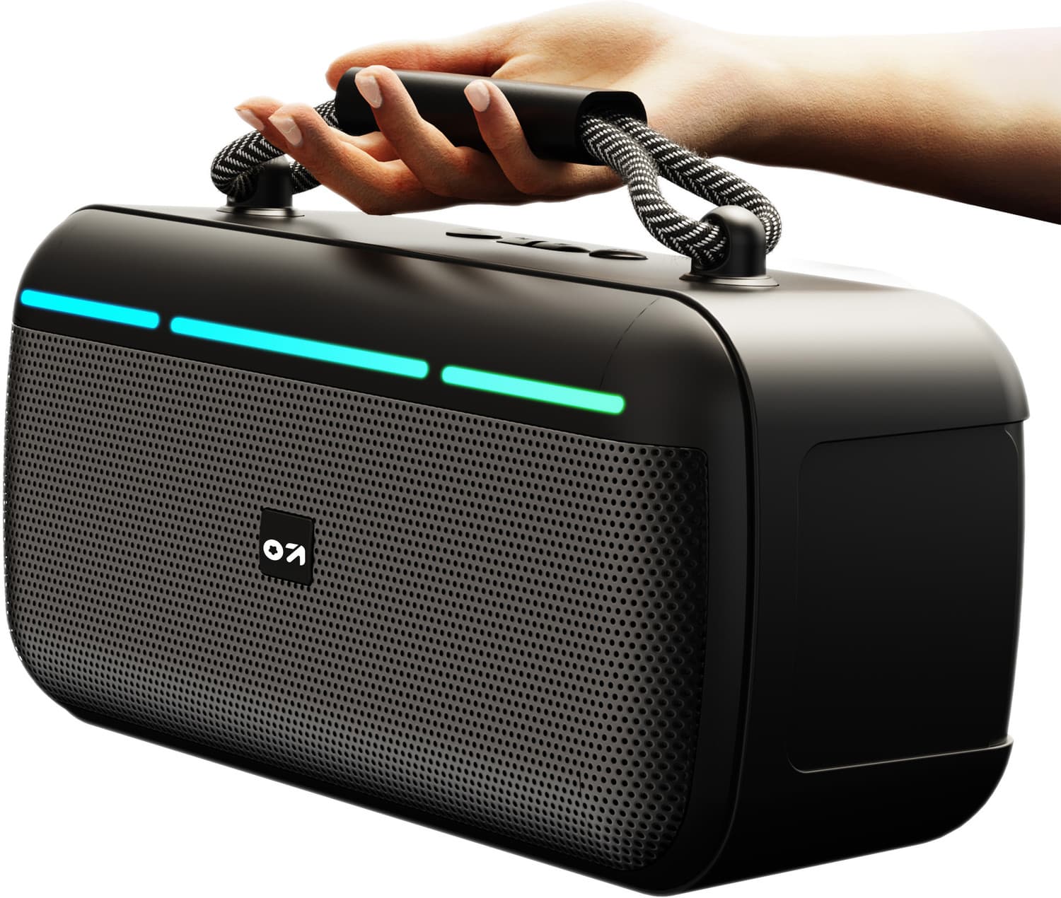 GOBOULT Bassbox Q20 with 20W Bass Boosted, 8Hrs Battery, RGB LEDs, Portable Design, 5.3v 20 W Bluetooth Speaker
