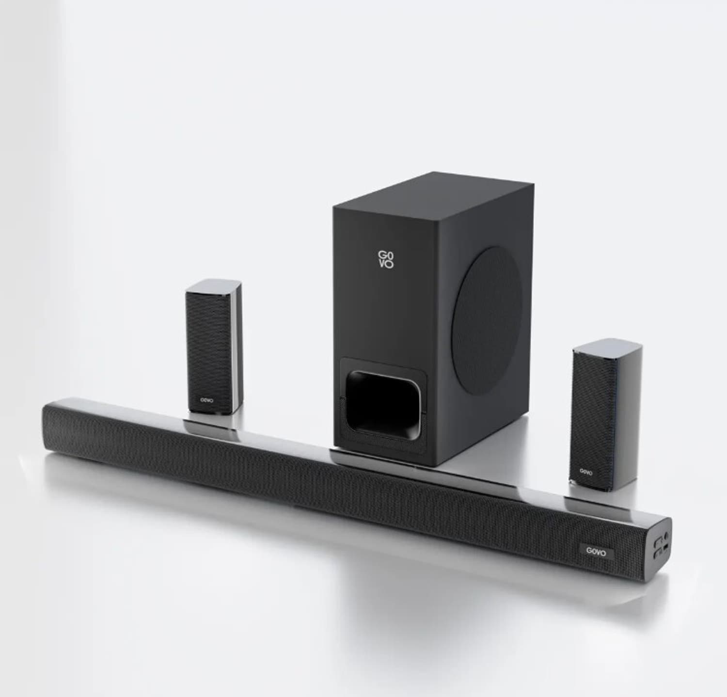 GOVO GOSURROUND 945 PRO 5.1 with 5.25" Wired Subwoofer 260 W Bluetooth Soundbar (Platinum Black, 5.1 Channel)