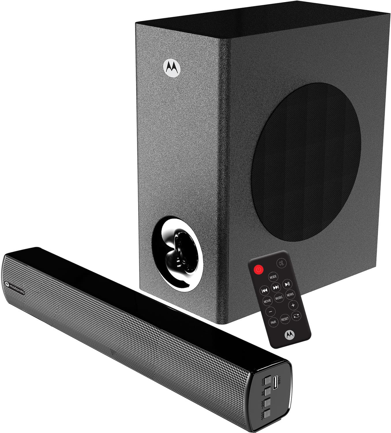 MOTOROLA AmphisoundX Vibe 50 W Bluetooth Soundbar (Black, 2.1 Channel)