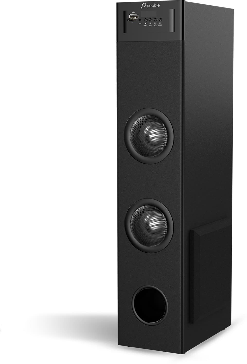 Pebble Sonic 8 | 80 Watt Stereo Sound, Deep Bass, LCD Display, Wireless Mic for Karaoke 2.1 W Bluetooth Tower Speaker