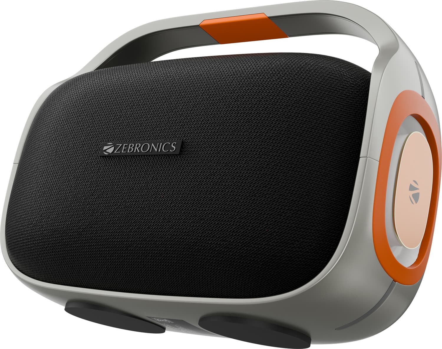 ZEBRONICS Sound Feast 270, 6Hrs Playback, Dual Drivers, TWS, BTv5.3, USB, AUX, LED, Type-C 60 W Bluetooth Party Speaker (Silver+Orange, Stereo Channel...