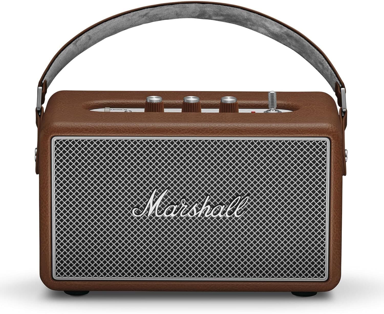 Marshall Kilburn III - 50+ Hours of Portable Playtime, 360 Sound, Dust & Water-Resistant Bluetooth Speaker (Brown, Stereo Channel)