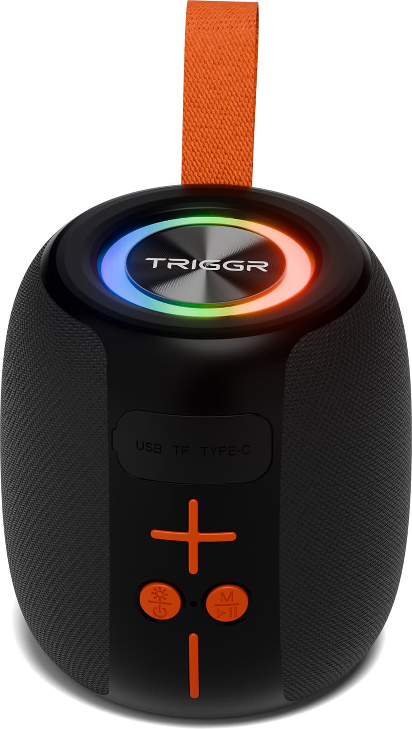 TRIGGR Roar 8 with RGB Lights, Fabric Exterior, TWS & FM Mode, 12H Playtime, BT v5.4 8 W Bluetooth Speaker (Omega Black, Mono Channel)