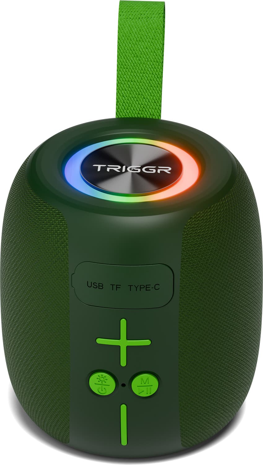 TRIGGR Roar 8 with RGB Lights, Fabric Exterior, TWS & FM Mode, 12H Playtime, BT v5.4 8 W Bluetooth Speaker (Aqua Green, Mono Channel)