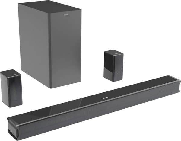PHILIPS Philips TAB5651/94 8 Inch Subwoofer Bluetooth,HDMI ARC,USB&Optical Connectivity 600 W Bluetooth Soundbar (Black, 5.1 Channel)