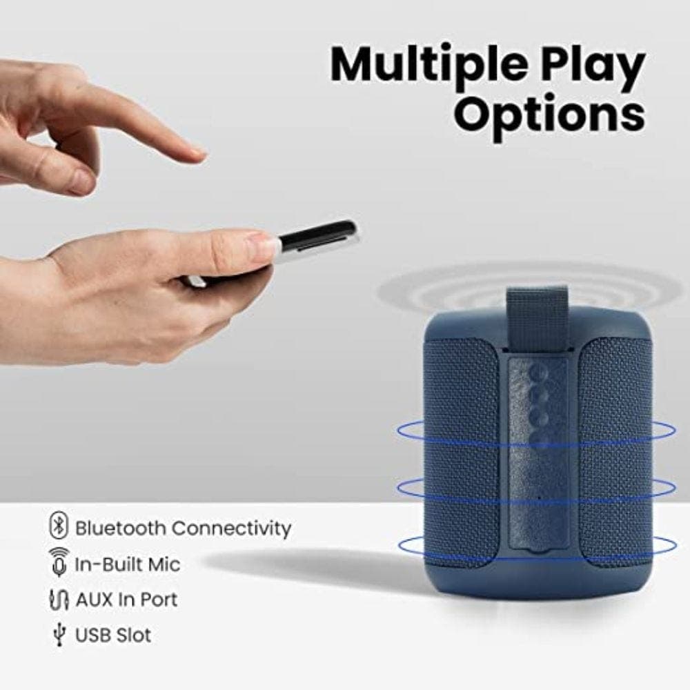 Portronics SoundDrum P 20W Portable Bluetooth Speaker with Type C Charging, 6-7 hrs Playback Time (Blue)