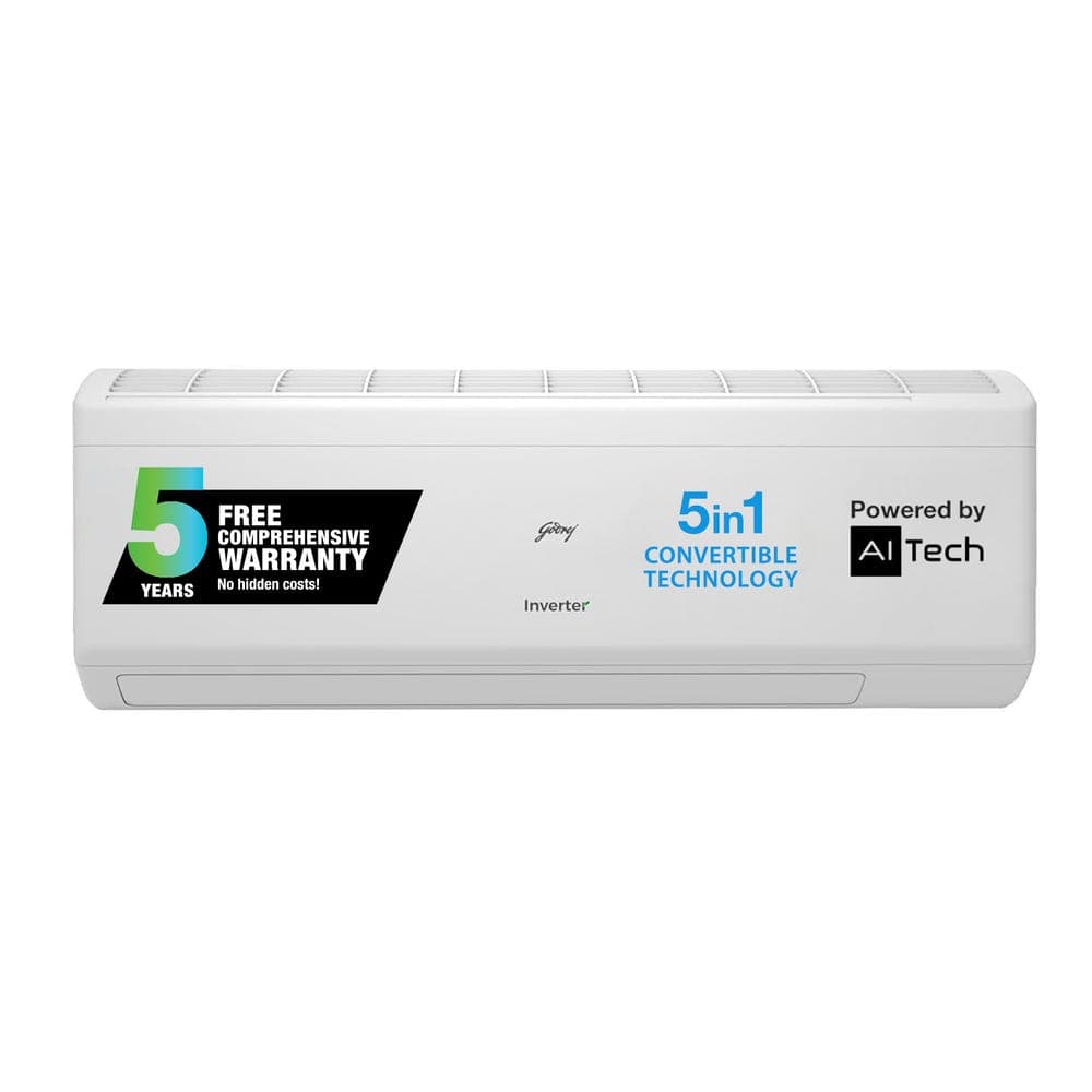 Godrej 1 Ton (5 Star Inverter) Split AC with 5in1 Convert Technology | Anti-Dust Filter | 100 % Copper (SIC 12ITC5 WWR)