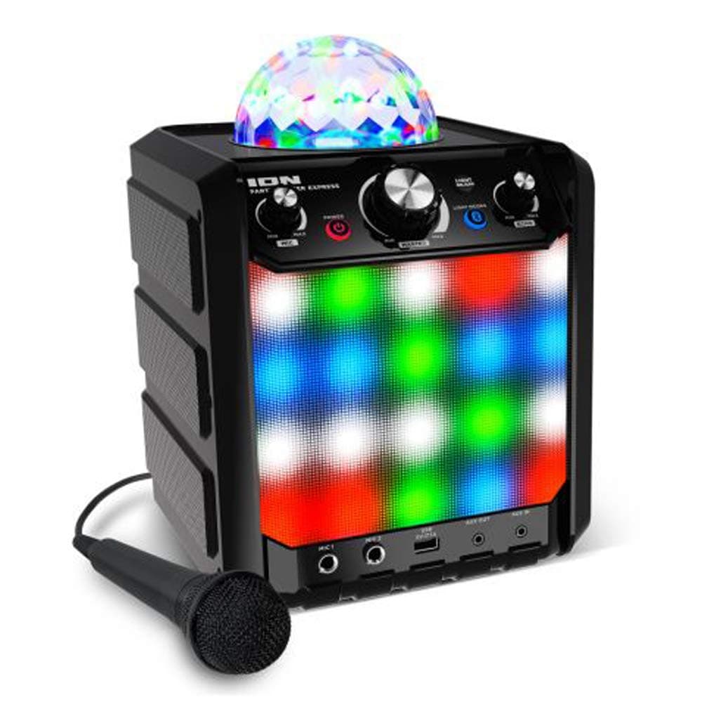 ION Audio Party Rocker Express 40W Bluetooth Party Speaker with Beat Sync Light Show and Microphone (Black) Speakers