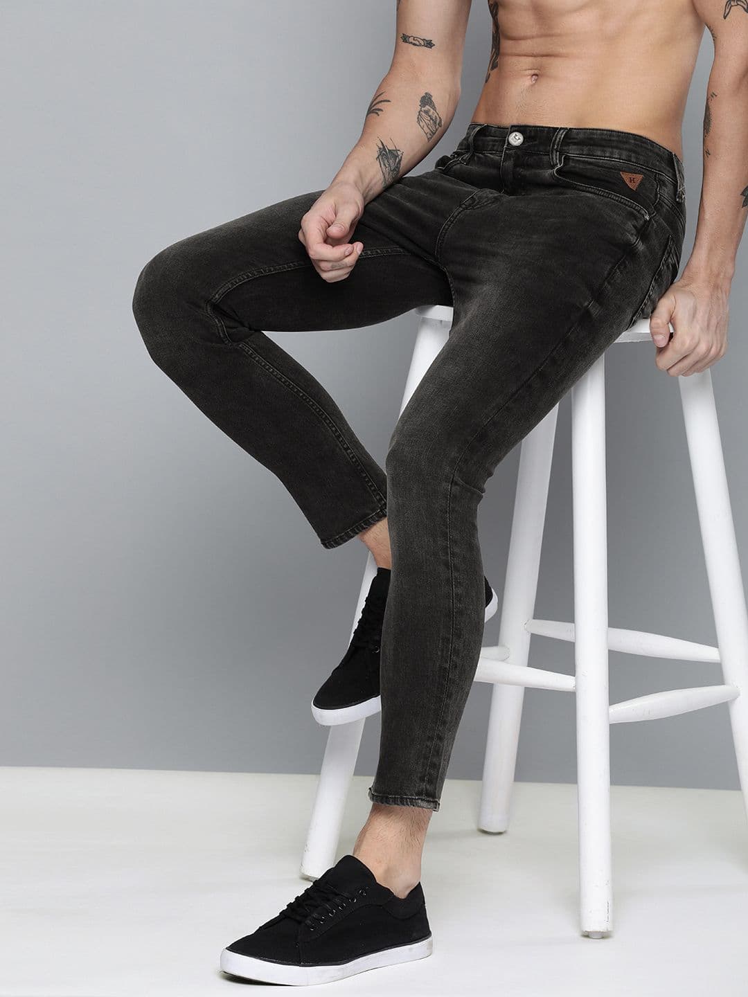 Harvard Men Black Skinny Fit Mid-Rise Clean Look Stretchable Jeans