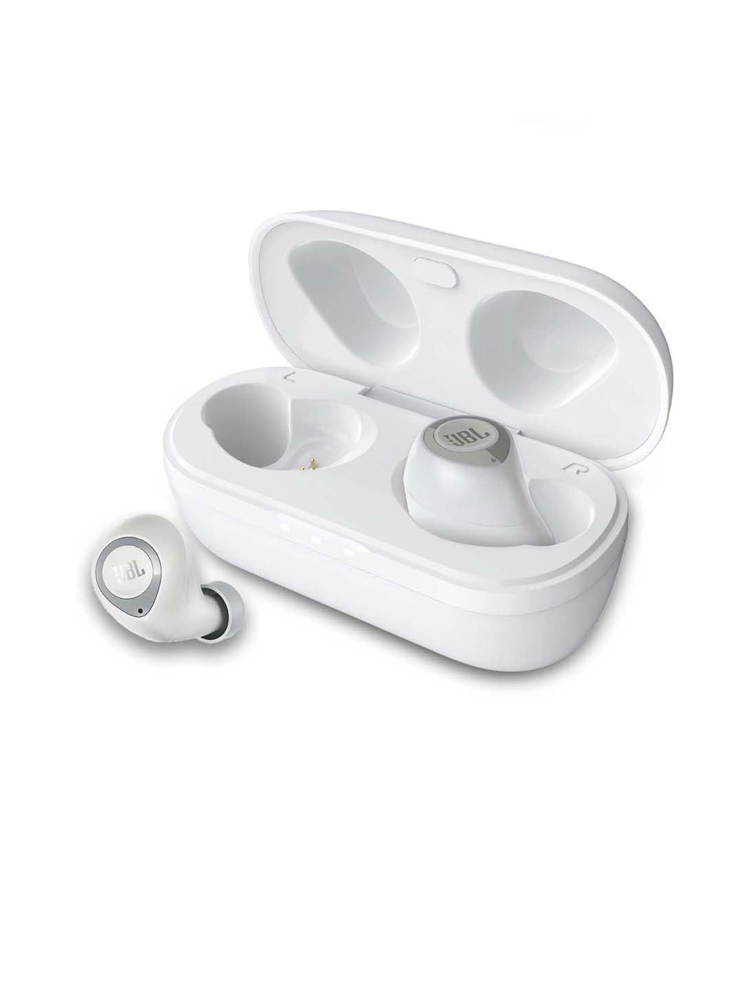 JBL White T100TWS Pure Bass In-Ear Wireless Headphones With Voice Assistant