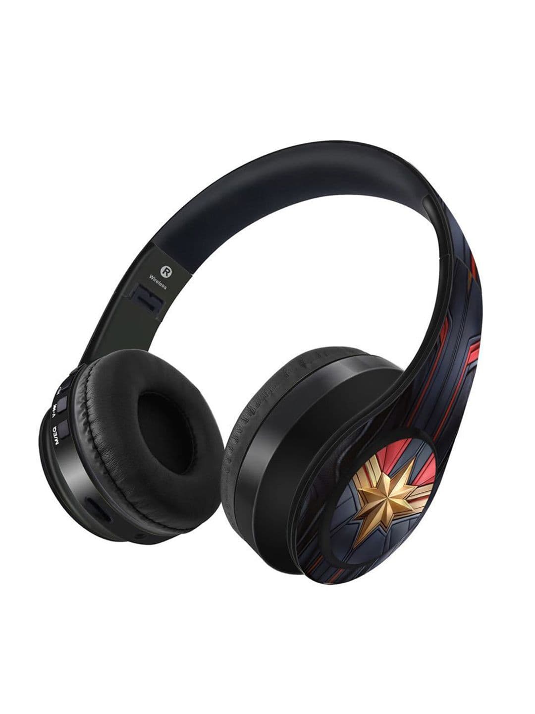 YK Kids Black Suit Up Captain Marvel Decibel Wireless On Ear Headphones