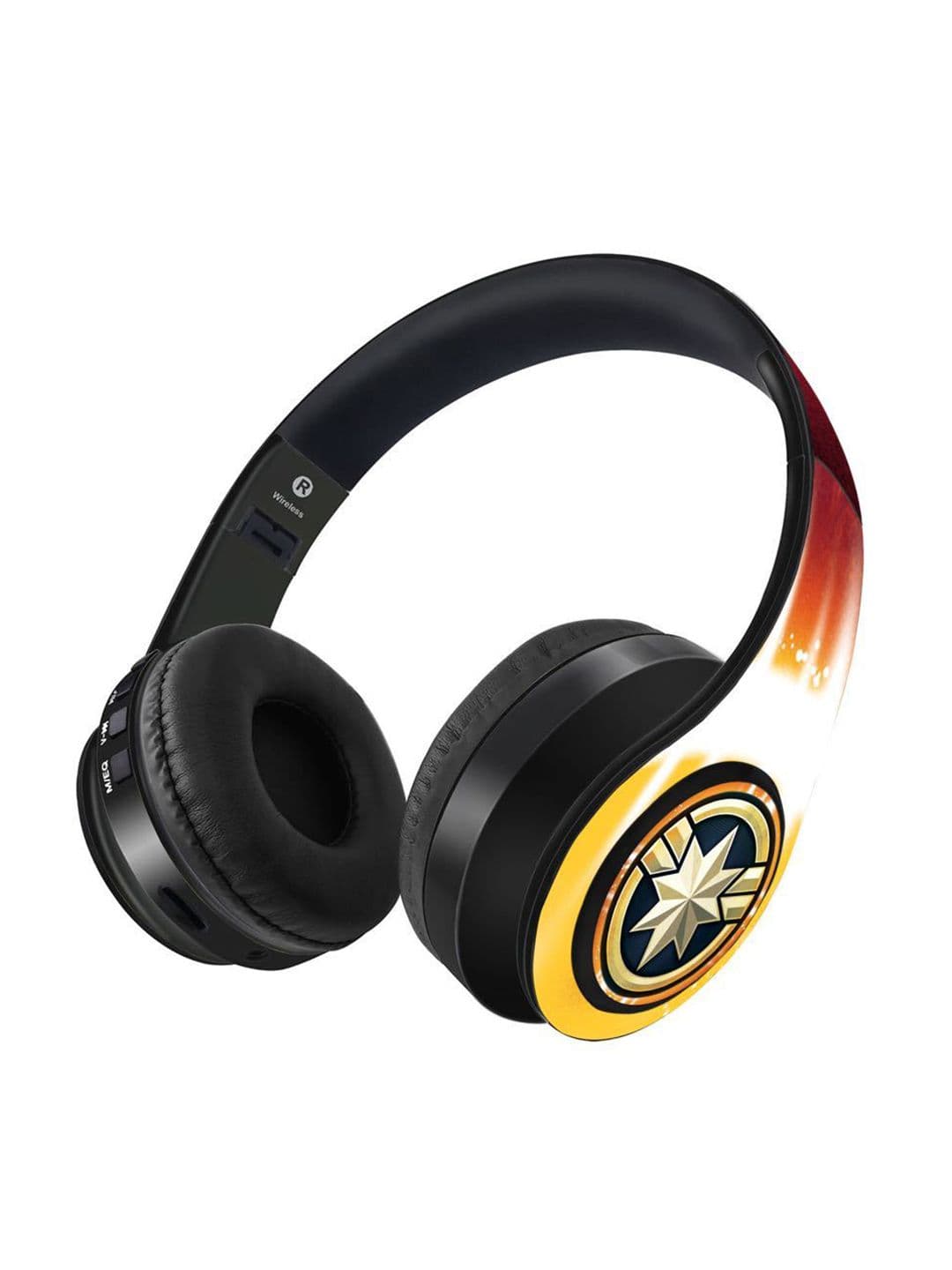 YK Kids Orange & Yellow Fiesty Captain Marvel Decibel Wireless On Ear Headphones