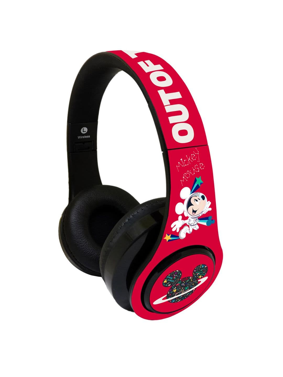 YK Kids Red Mickey Mouse Printed Wireless On Ear Headphone SODCIBLDD5260