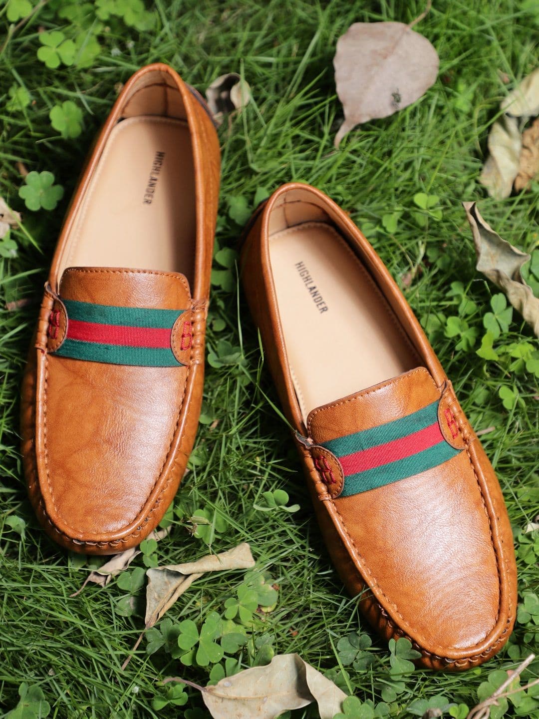 HIGHLANDER Men Tan Brown Solid Loafers